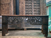 Antique Indian Hand Carved Solid Wood Console Hall Table